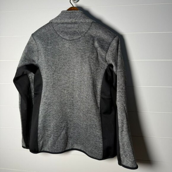 ANDREW MARC NY Herringbone Jacket Women's Medium Grey Black Zip Pockets - Picture 7 of 8